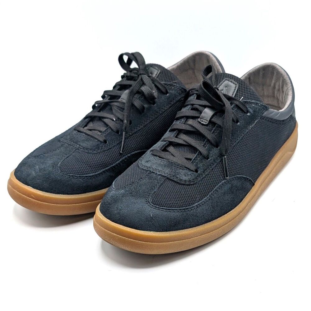 OluKai Punini Sneakers Black Suede Casual Comfort Shoes Men's Size 9.5